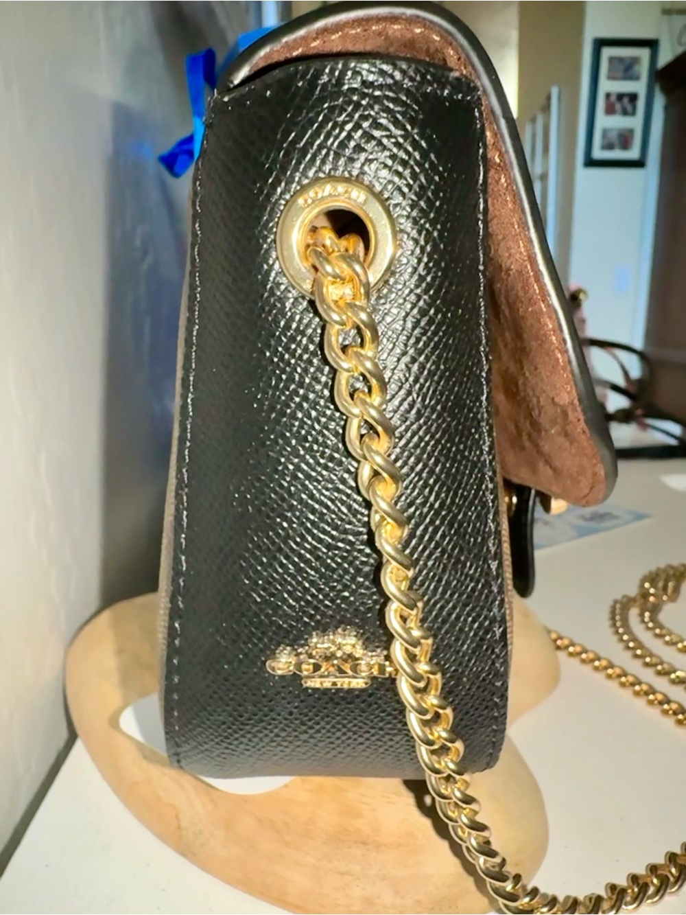 COACH Gemma Blocked Signature Canvas 2021 Star Buckle Crossbody Bag C7013 - EUC - Picture 14 of 16